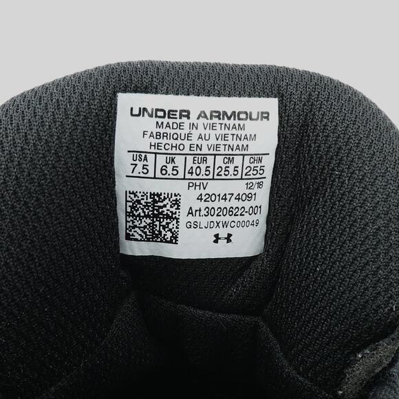 Under Armour UA Lockdown 3 Shoes Mens 7.5 Black Mid Top Basketball - Picture 3 of 13